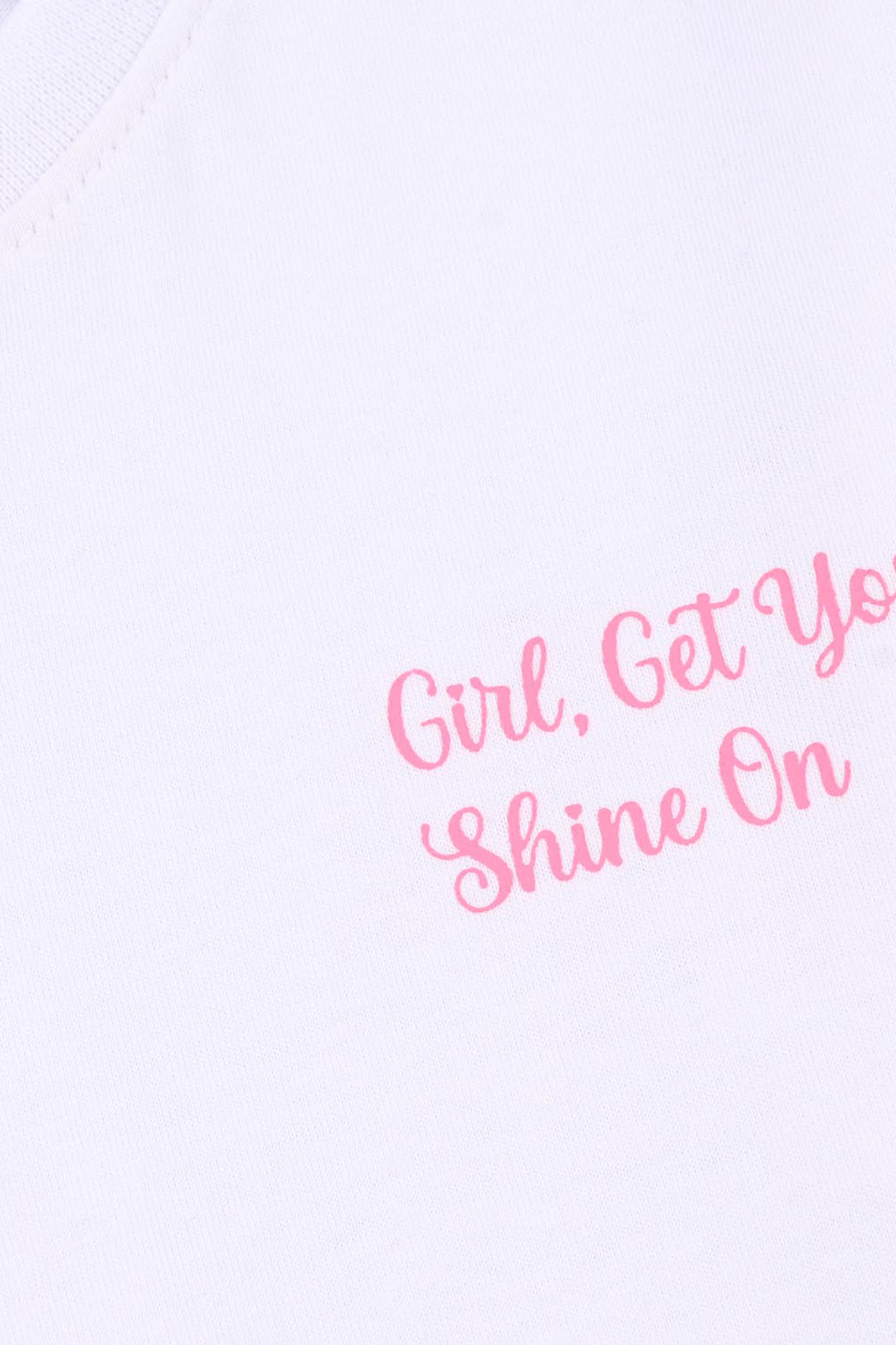 Girls Jersey/Terry T-Shirt (Shine On) - White