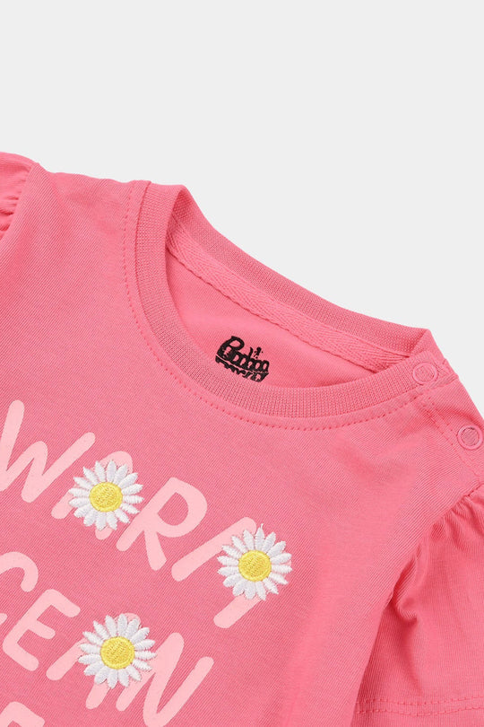 Infant Girls Jersey/Terry T-Shirt (Warm Ocean Breeze) - Plumeria
