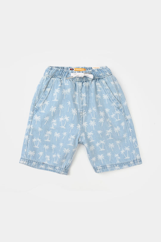 Boys Denim Rigid Shorts - Light Blue