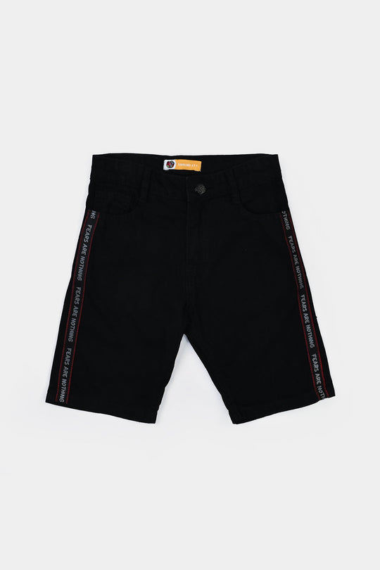 Boys Denim Rigid Shorts (Fare Are Nothing) - Black