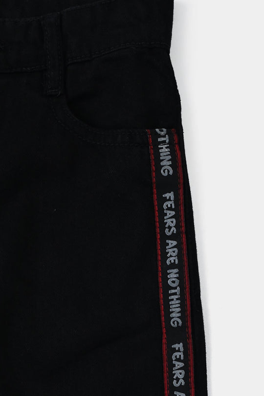 Boys Denim Rigid Shorts (Fare Are Nothing) - Black