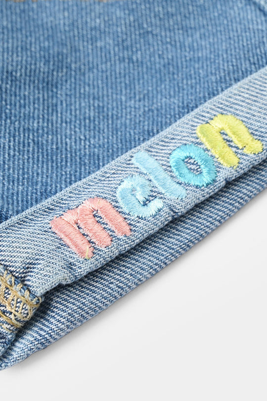 Infant Boys Denim Rigid Shorts (Character) - Mid Blue