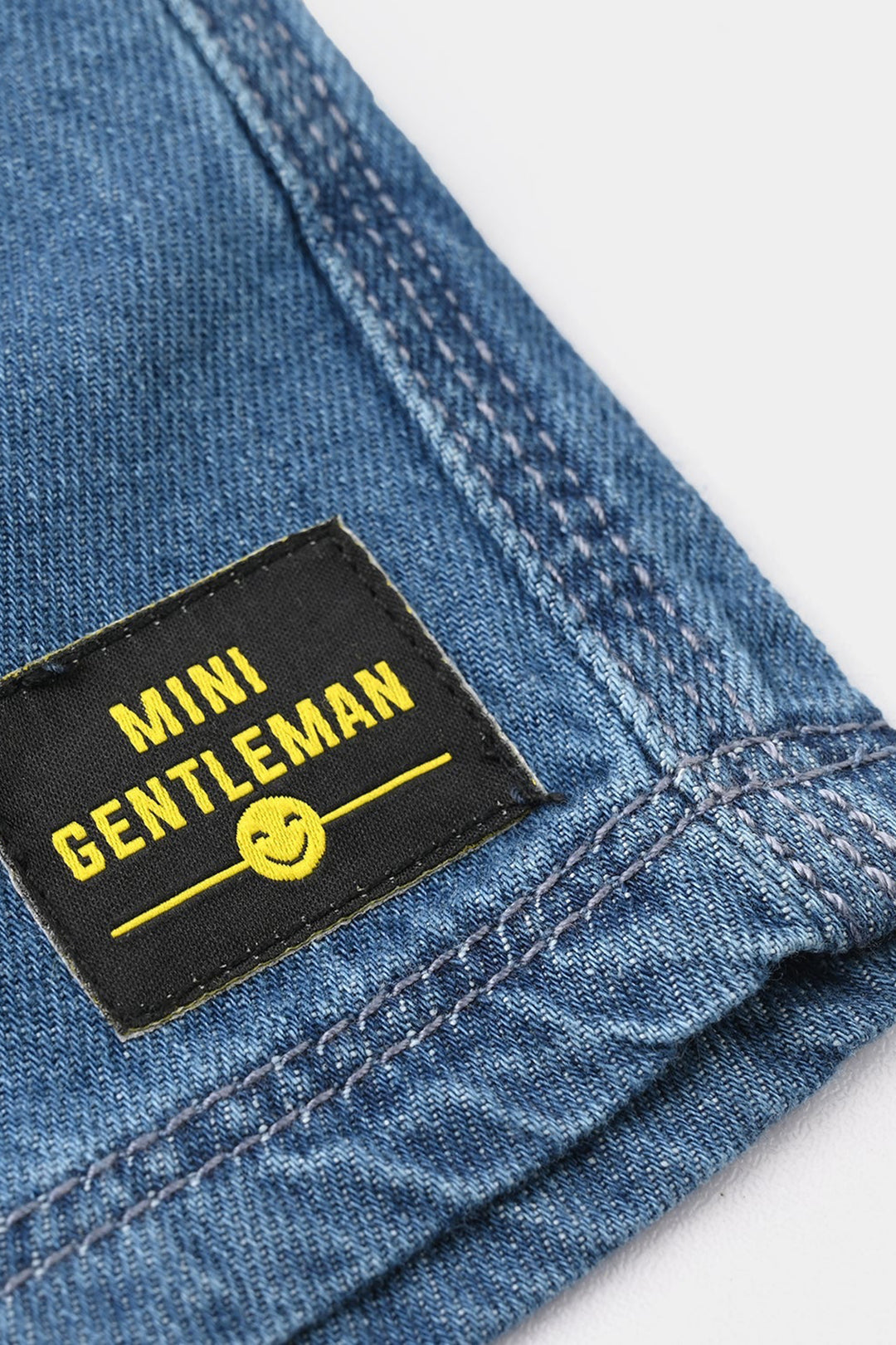 Infant Boys Denim Rigid Shorts (Mini Gentleman)- Mid Blue