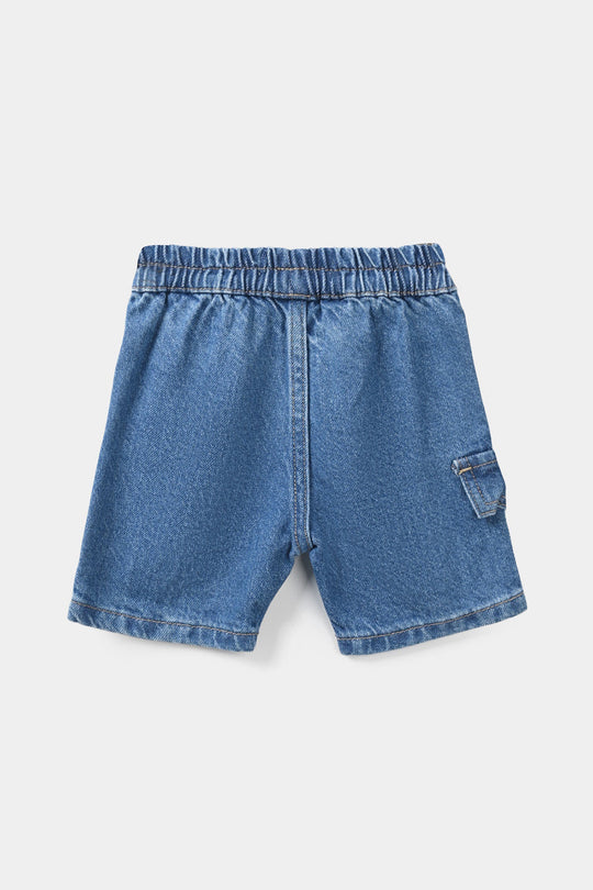 Infant Boys Denim Rigid Shorts - Mid Blue