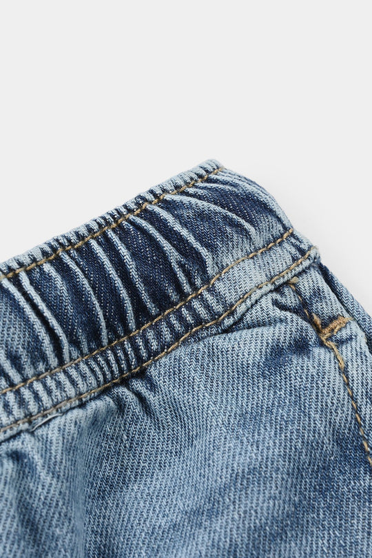 Infant Boys Denim Rigid Shorts - Light Blue