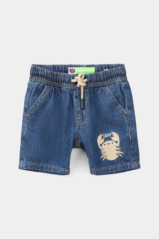 Infant Boys Denim Rigid Shorts -Dark Blue