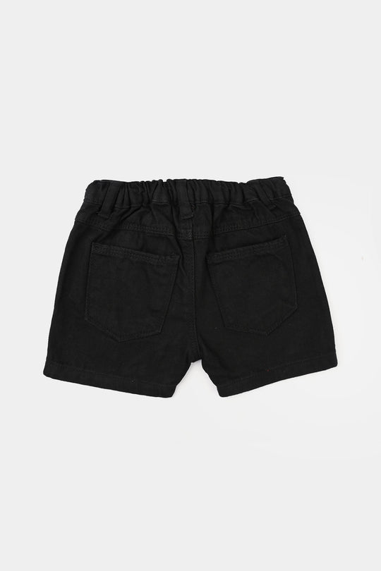 Infant Boys Denim Rigid Shorts Basic -BLACK