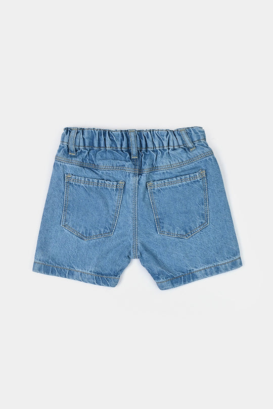 Infant Boys Denim Rigid Shorts Basic - Light Blue