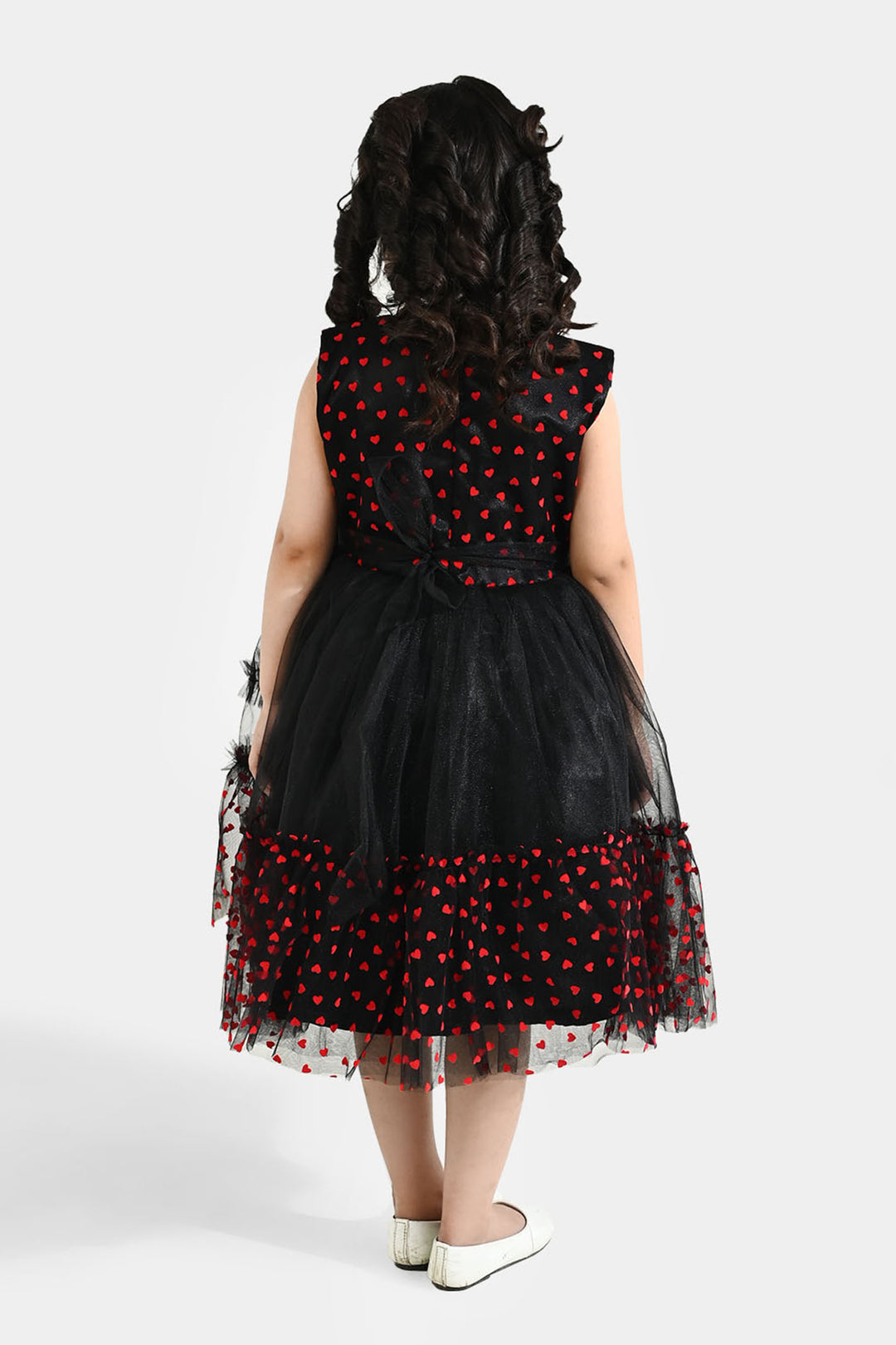 Girls Net Fancy Frock - Black