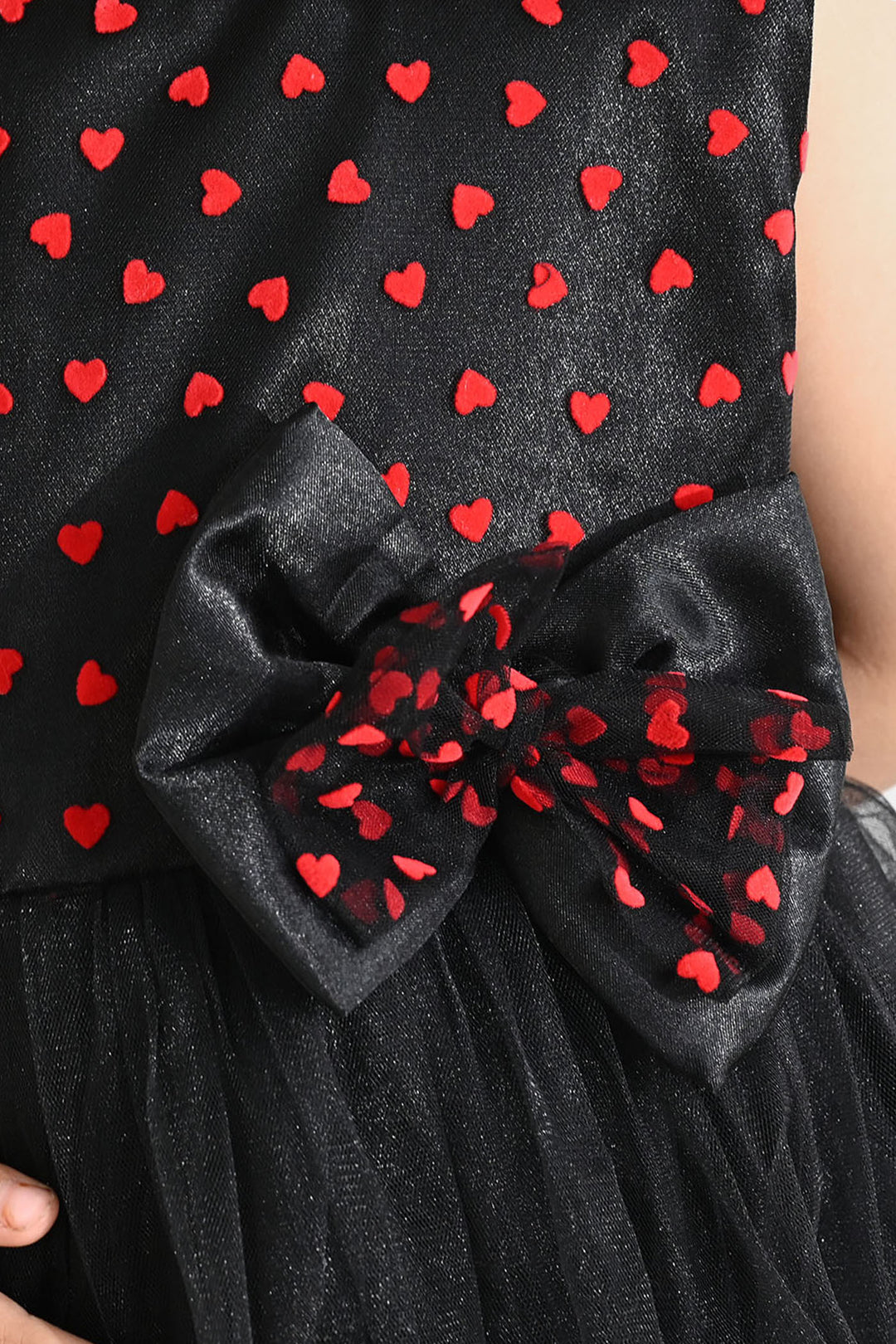 Girls Net Fancy Frock - Black