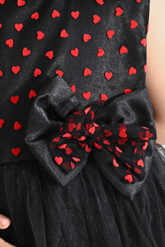 Girls Net Fancy Frock - Black