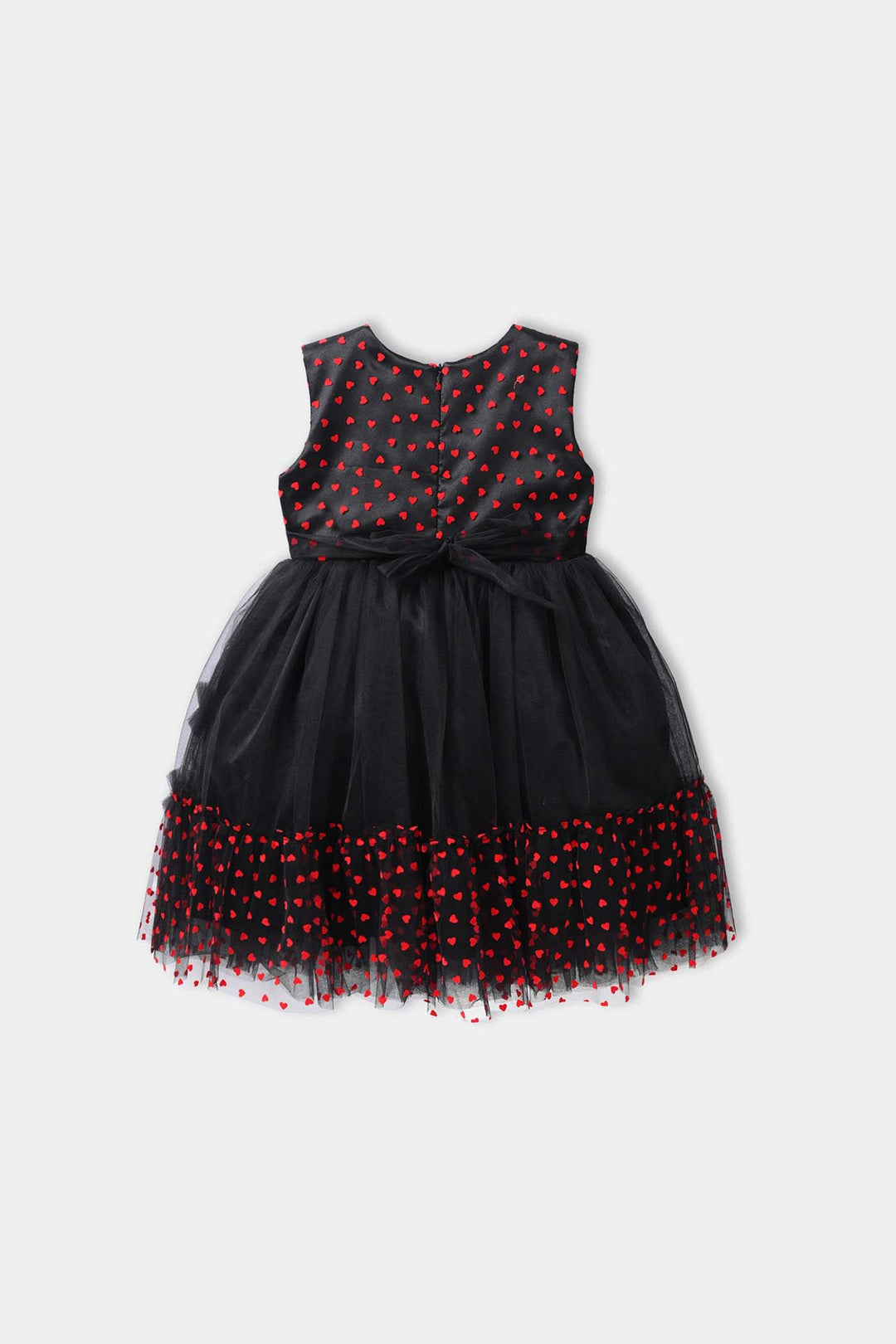 Girls Net Fancy Frock - Black