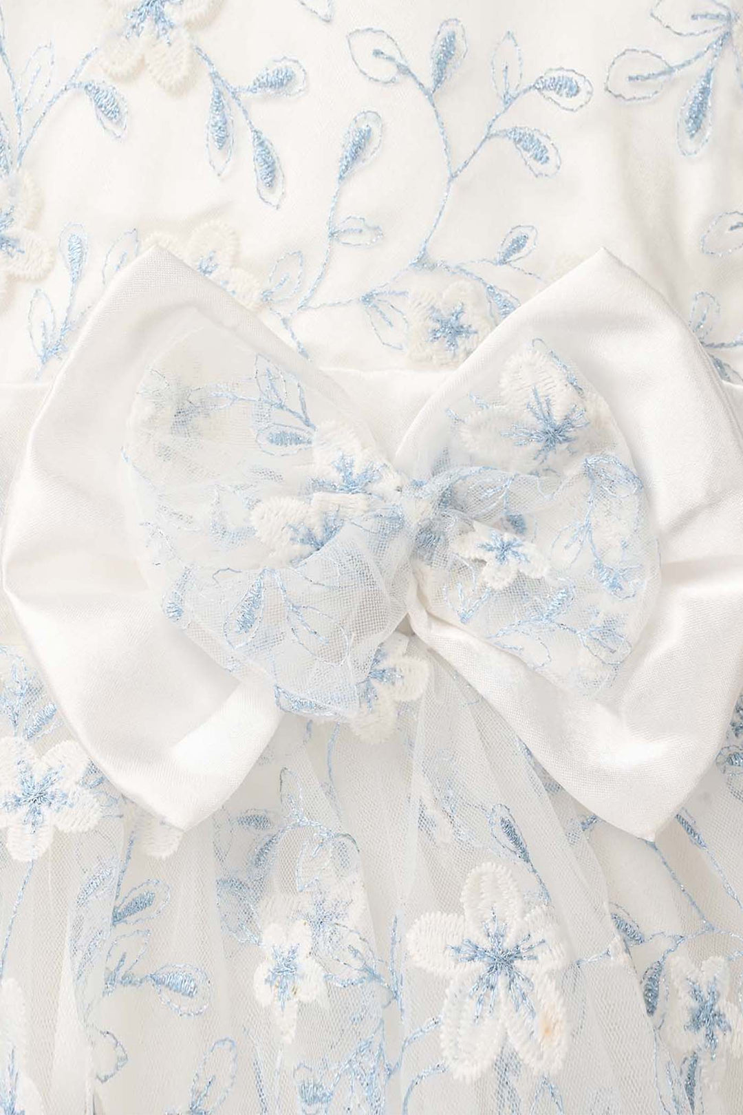 Girls Net Fancy Frock - White