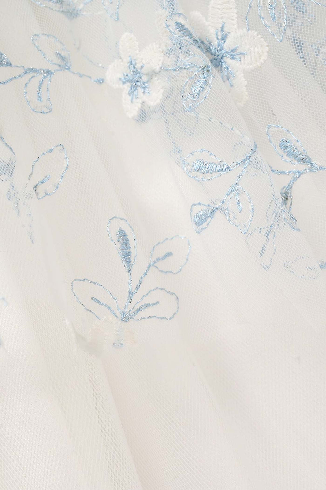 Girls Net Fancy Frock - White