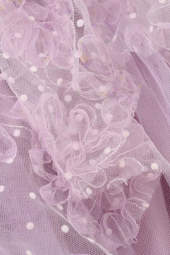 Girls Net Fancy Frock - Purple