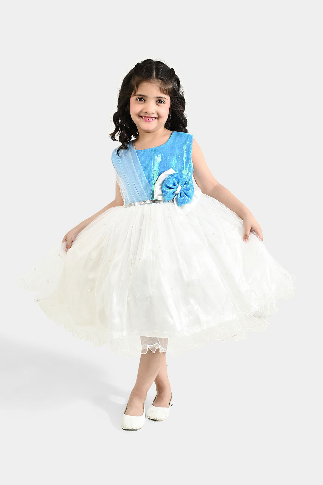 Girls Sequence Fancy Frock (Dreamy) - Blue