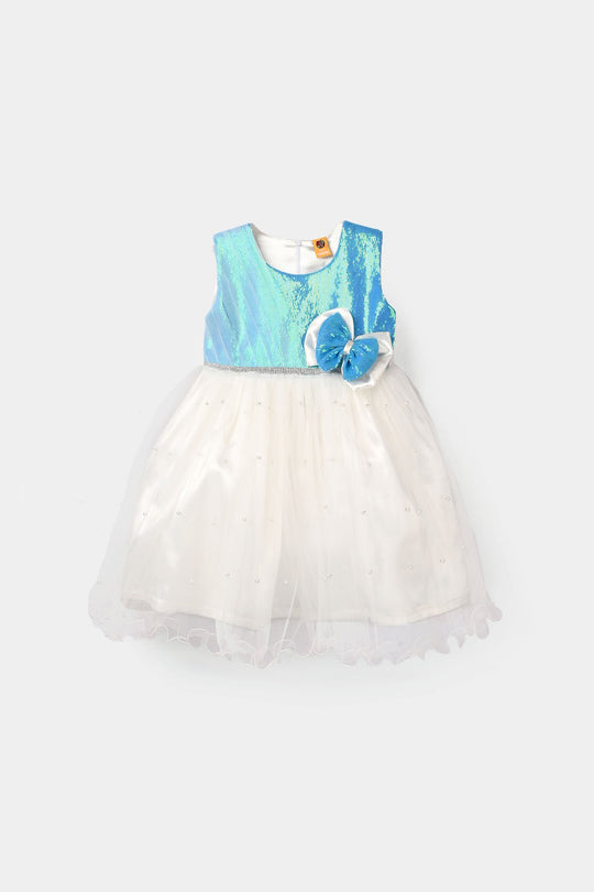 Girls Sequence Fancy Frock (Dreamy) - Blue