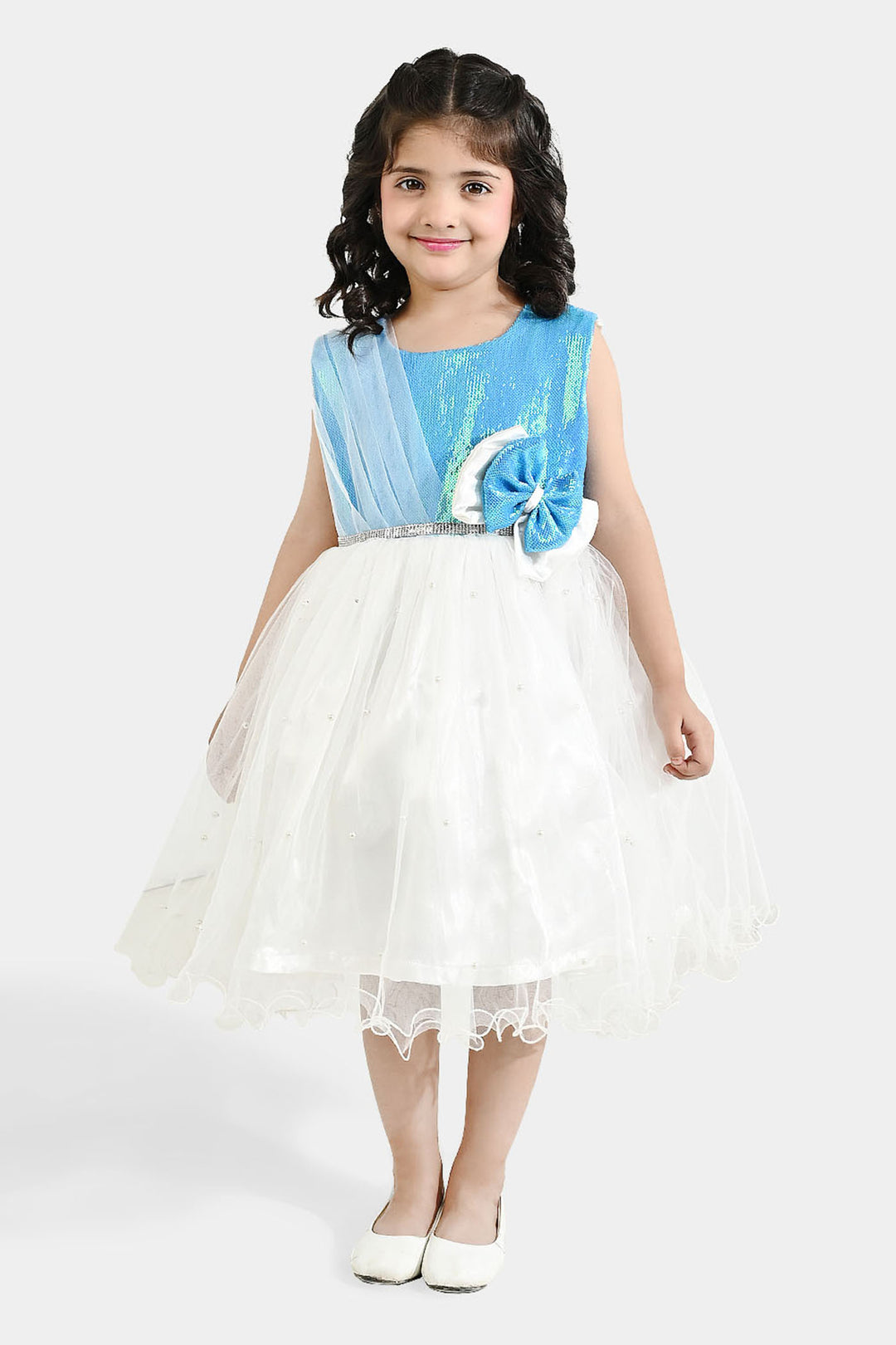 Girls Sequence Fancy Frock (Dreamy) - Blue