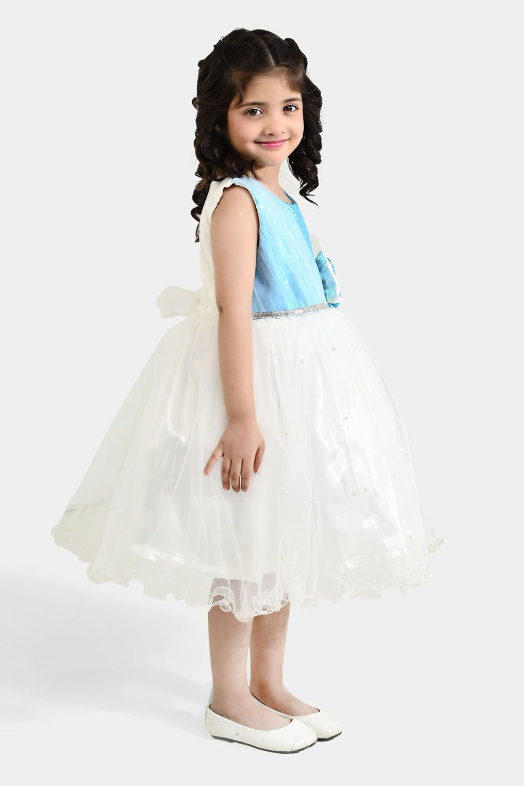 Girls Sequence Fancy Frock (Dreamy) - Blue