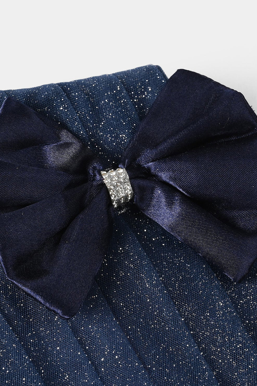 Girls Net Fancy Frock Shiny – Navy