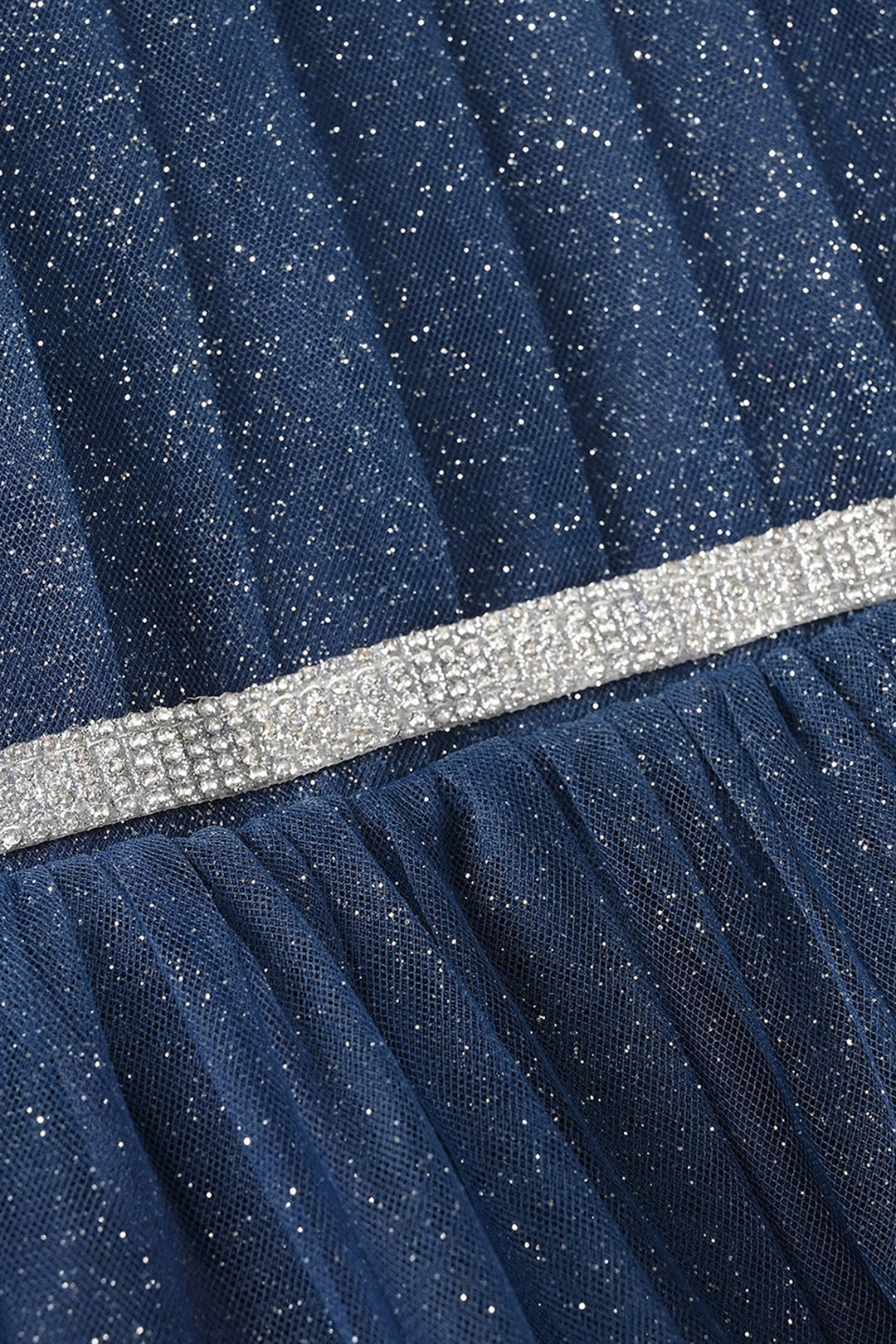 Girls Net Fancy Frock Shiny – Navy