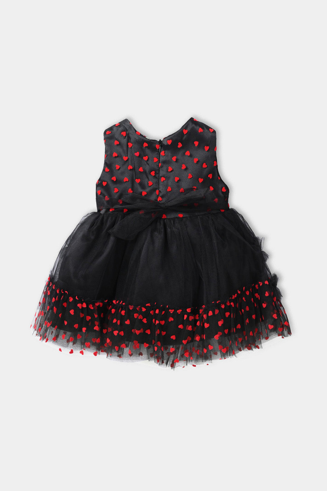Infant Girls Net Fancy Frock - Black