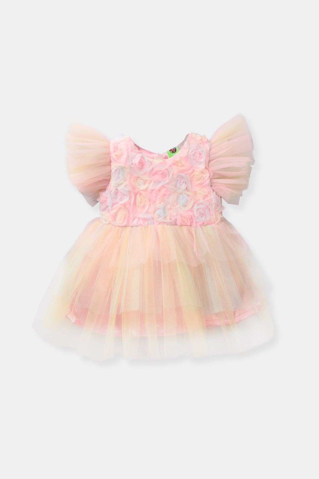 Infant Girls Net Fancy Frock - Peach