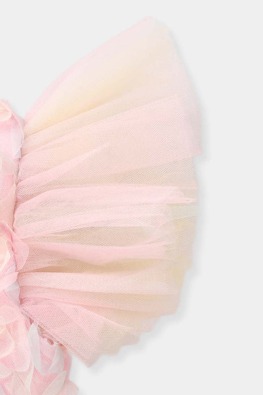 Infant Girls Net Fancy Frock - Peach