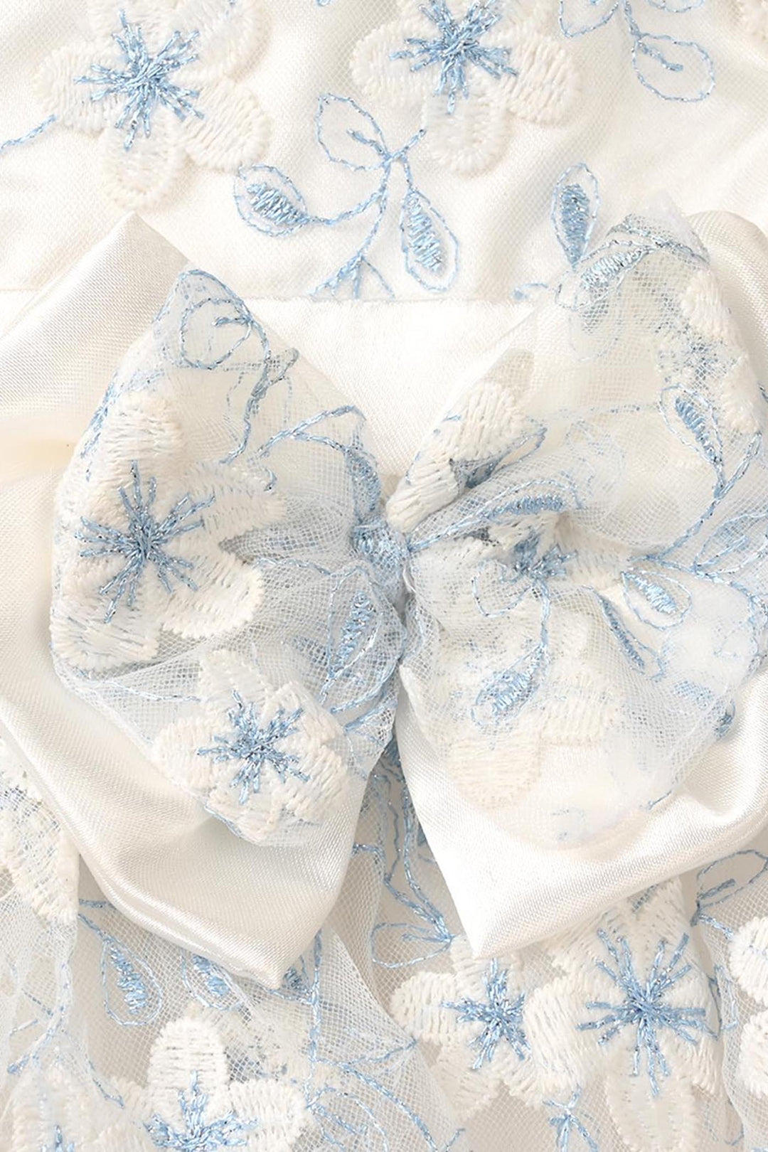 Infant Girls Net Fancy Frock - White