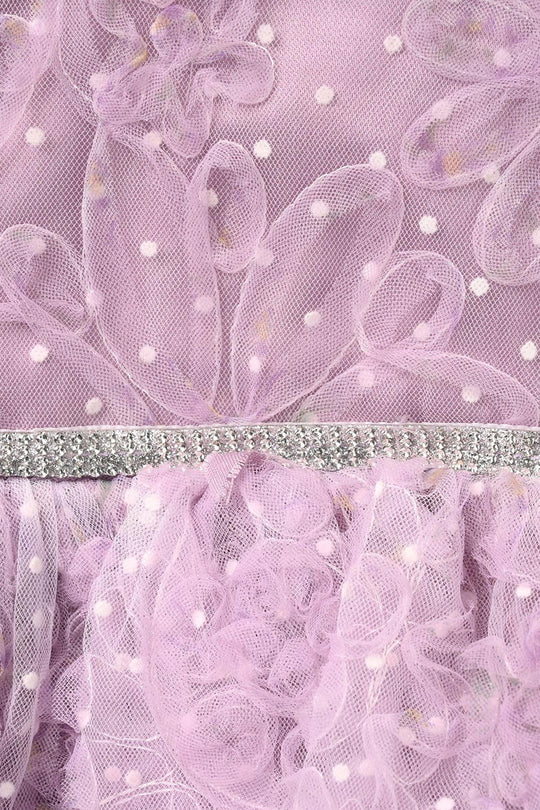 Infant Girls Net Fancy Frock - Purple