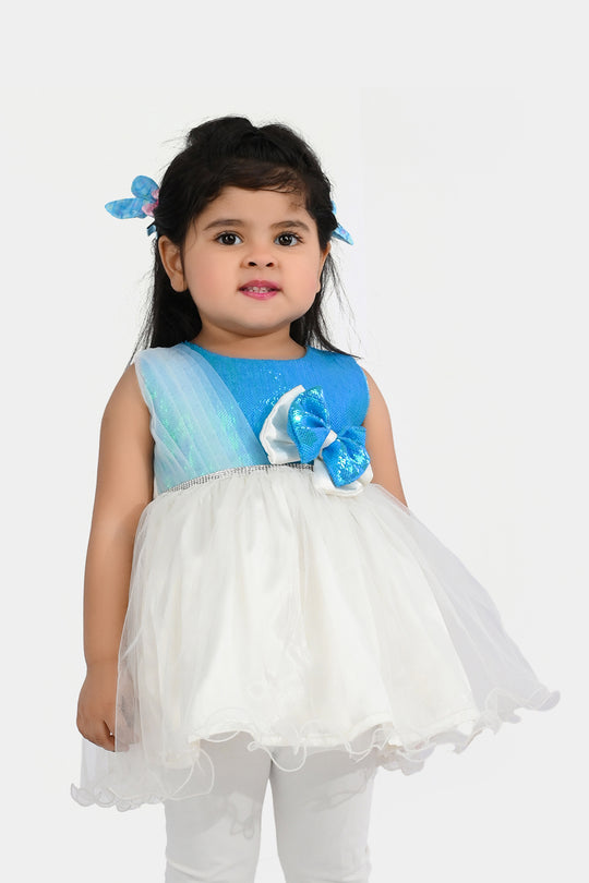 Infant Girls Sequence Fancy Frock - Blue