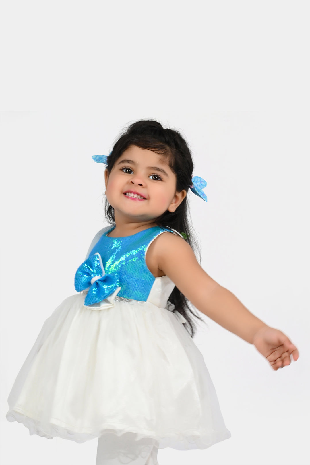 Infant Girls Sequence Fancy Frock - Blue