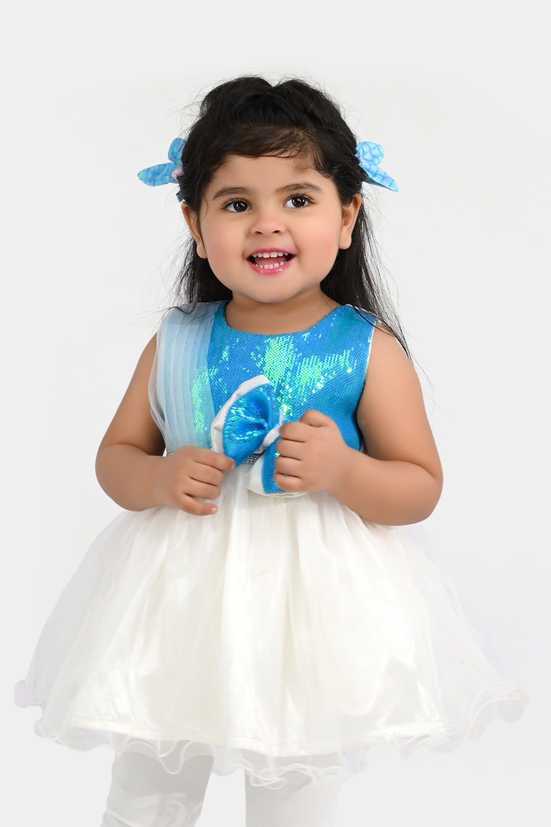 Infant Girls Sequence Fancy Frock - Blue