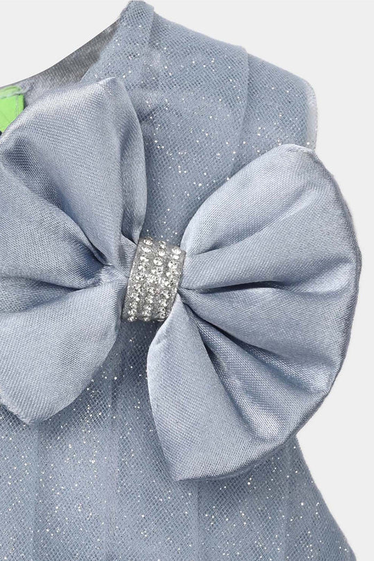 Infant Girls Net Fancy Frock - Grey