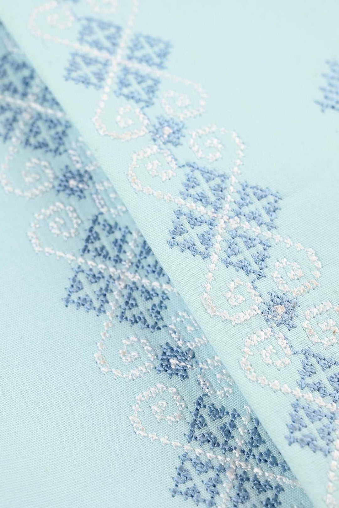 Boys Cotton Poplin 3Piece Suit (Cross Stitch) - Light Blue