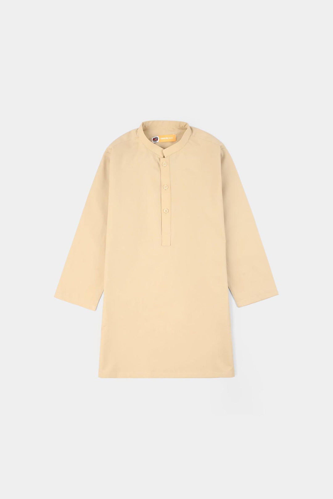 Boys Cotton Poplin Kurta Pajama - Beige