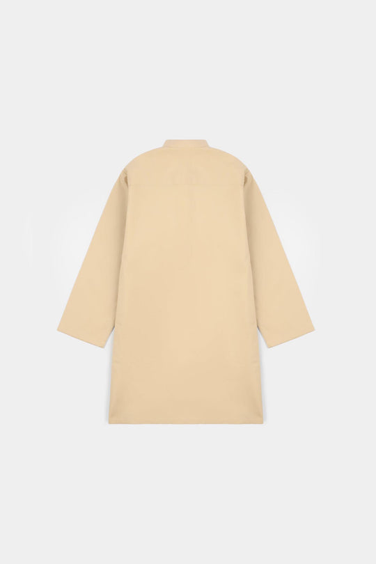 Boys Cotton Poplin Kurta Pajama - Beige