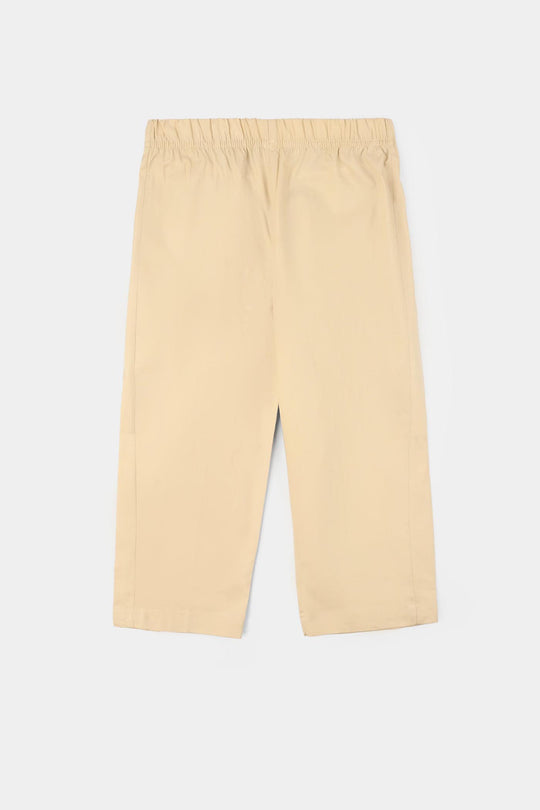 Boys Cotton Poplin Kurta Pajama - Beige