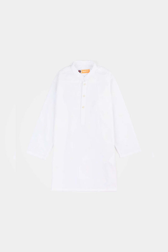 Boys Cotton Poplin Kurta Pajama - White
