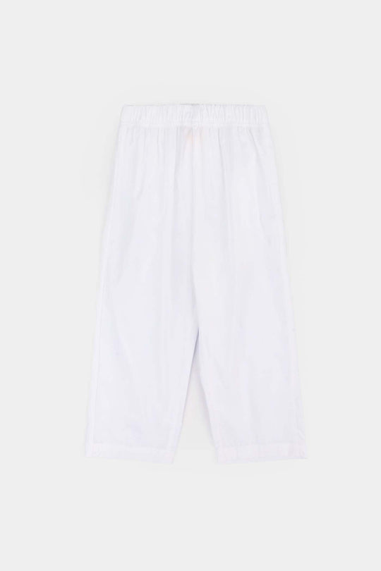 Boys Cotton Poplin Kurta Pajama - White