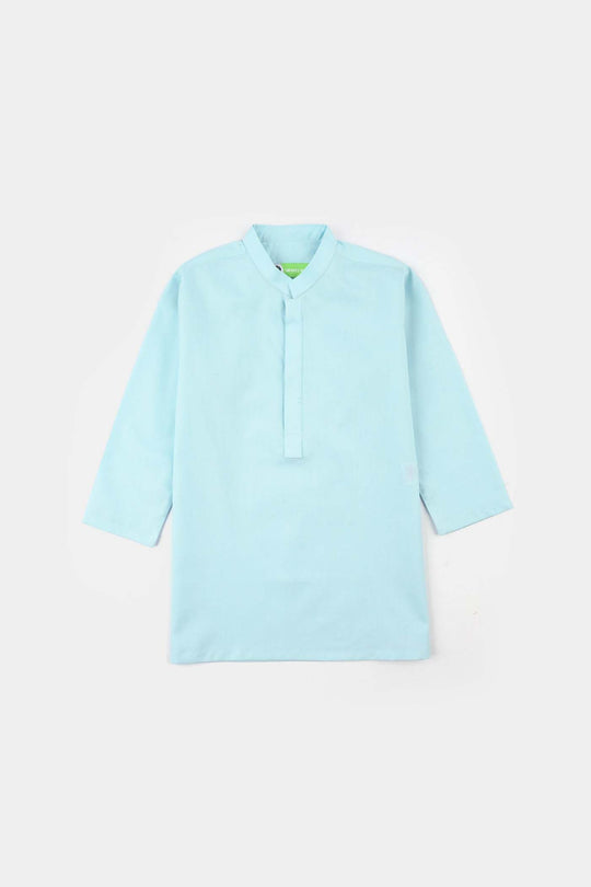 Infant Boys Cotton Poplin 3-Piece Suit (Cross Stitch) - Light Blue