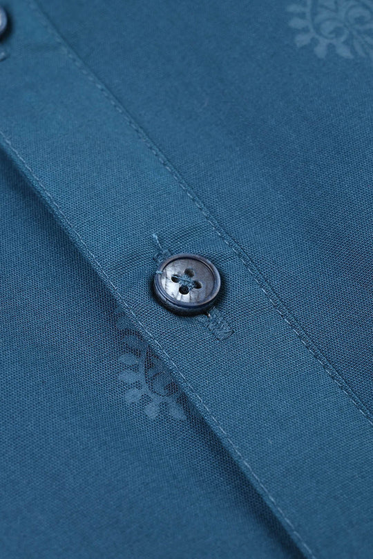 Infant Boys Cotton Poplin Printed Kurta - Green