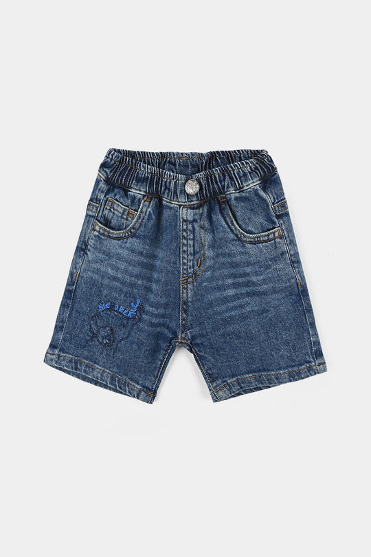 Infant Boys Denim Rigid Shorts (Big Dreamer) - Mid Blue