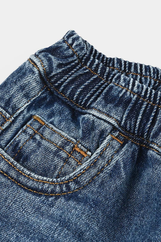 Infant Boys Denim Rigid Shorts (Big Dreamer) - Mid Blue