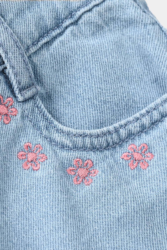 Girls Denim Rigid Shorts - Light Blue