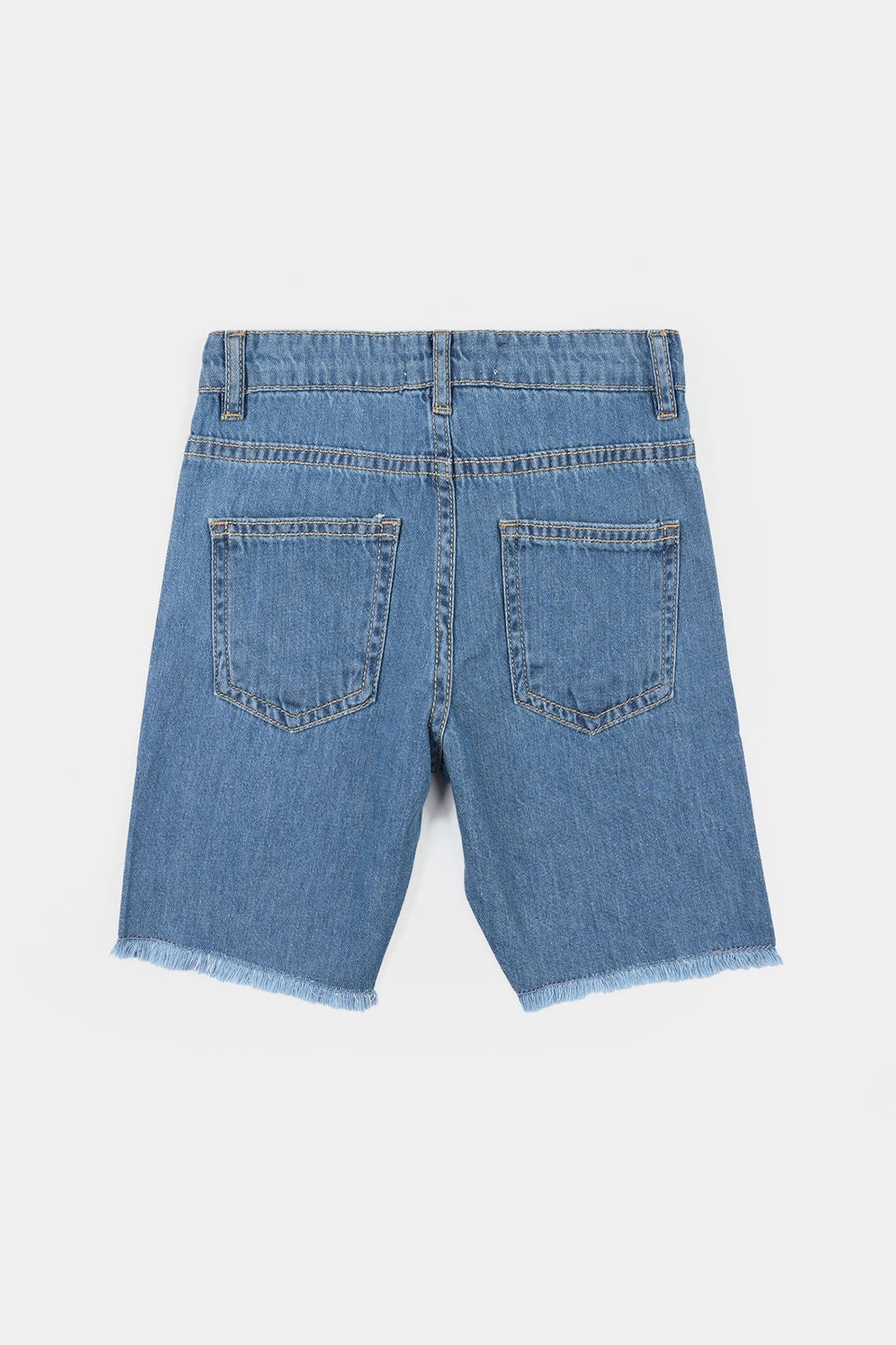 Girls Denim Rigid Shorts - Mid Blue