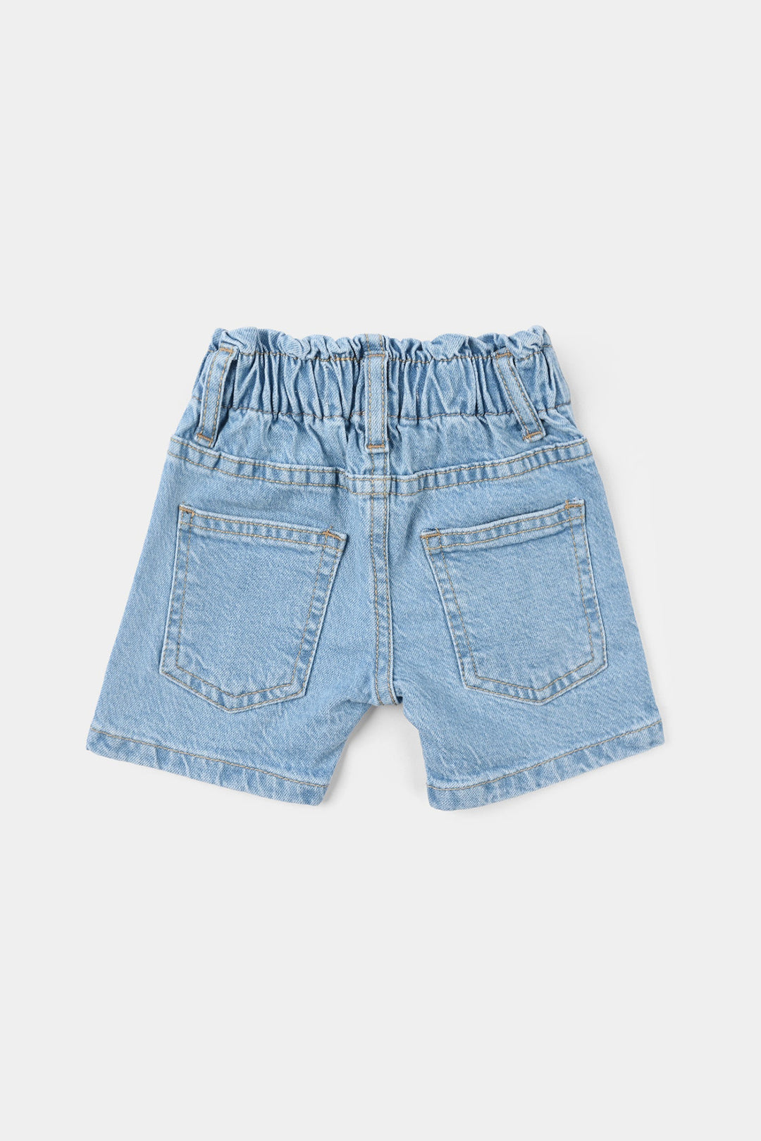 Infant Girls Denim Rigid Shorts - Light Blue