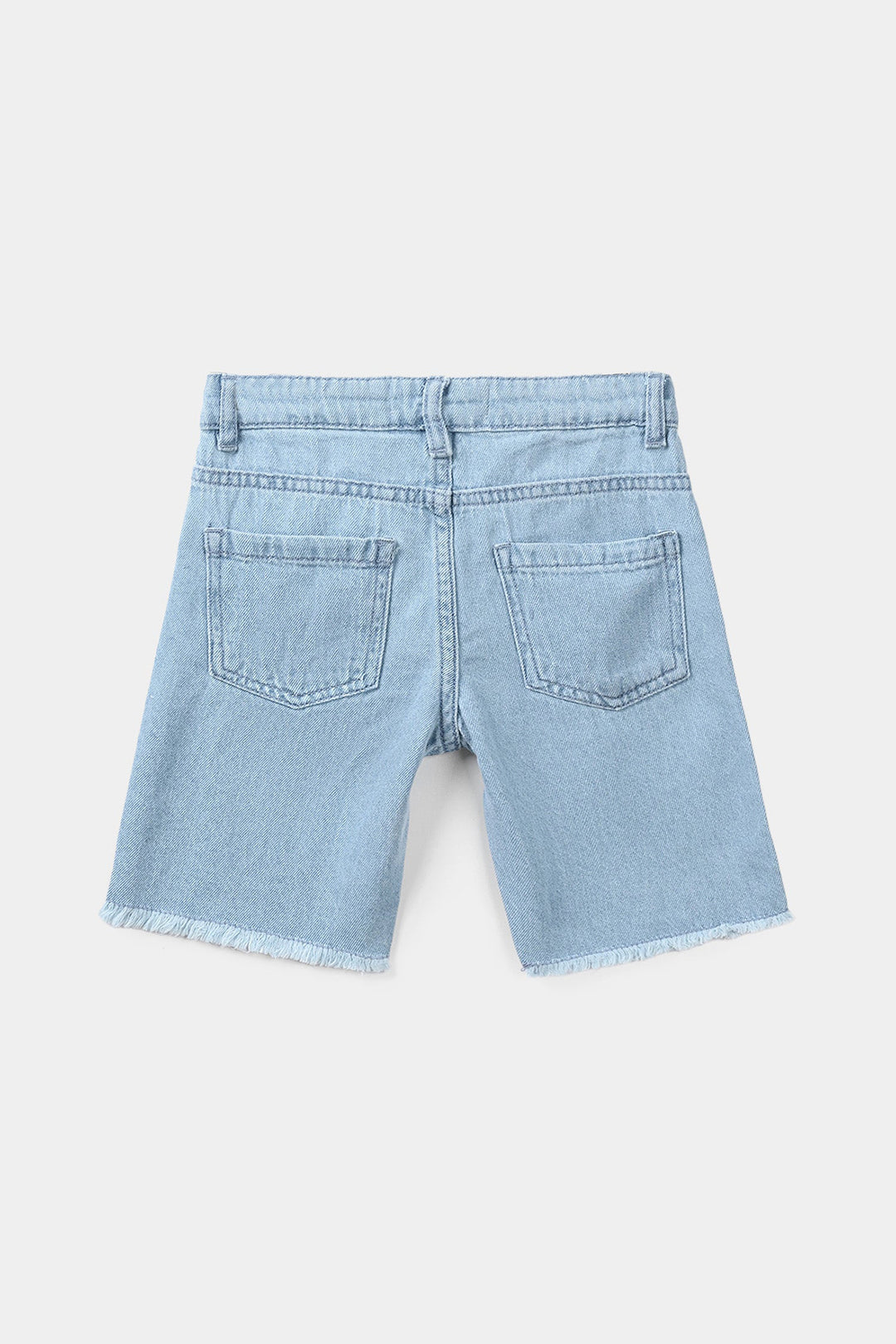 Infant Girls Denim Rigid Shorts - Light Blue