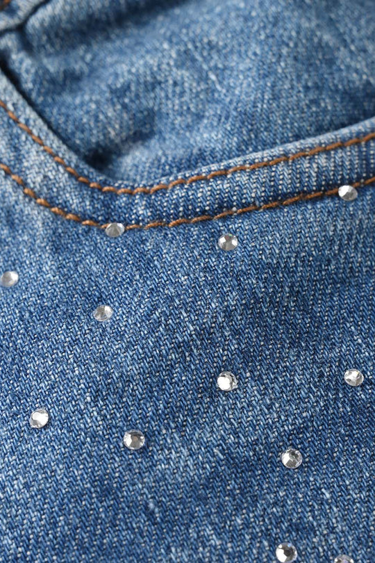 Girls Denim Viscose Pants (Pearl) - Dark Blue