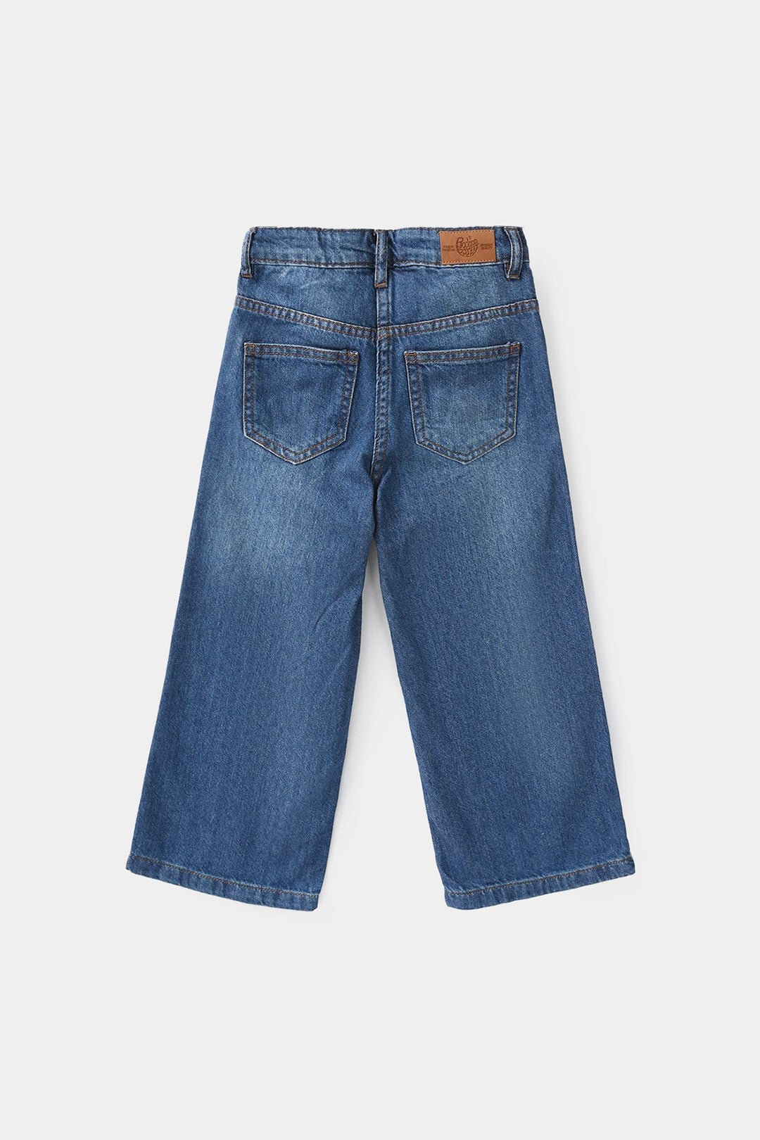 Girls Denim Viscose Pants (Pearl) - Dark Blue